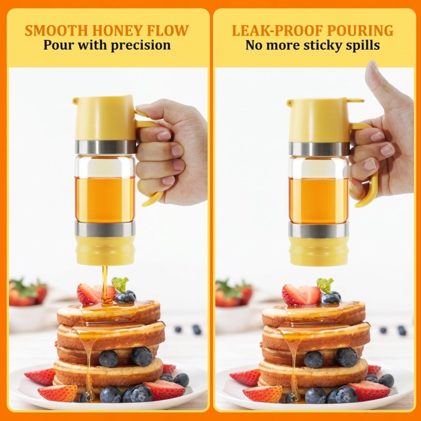 VeloraVita™ Premium Precision Pour Honey Dispenser – No-Drip, Mess-Free Syrup & Oil Pouring Bottle