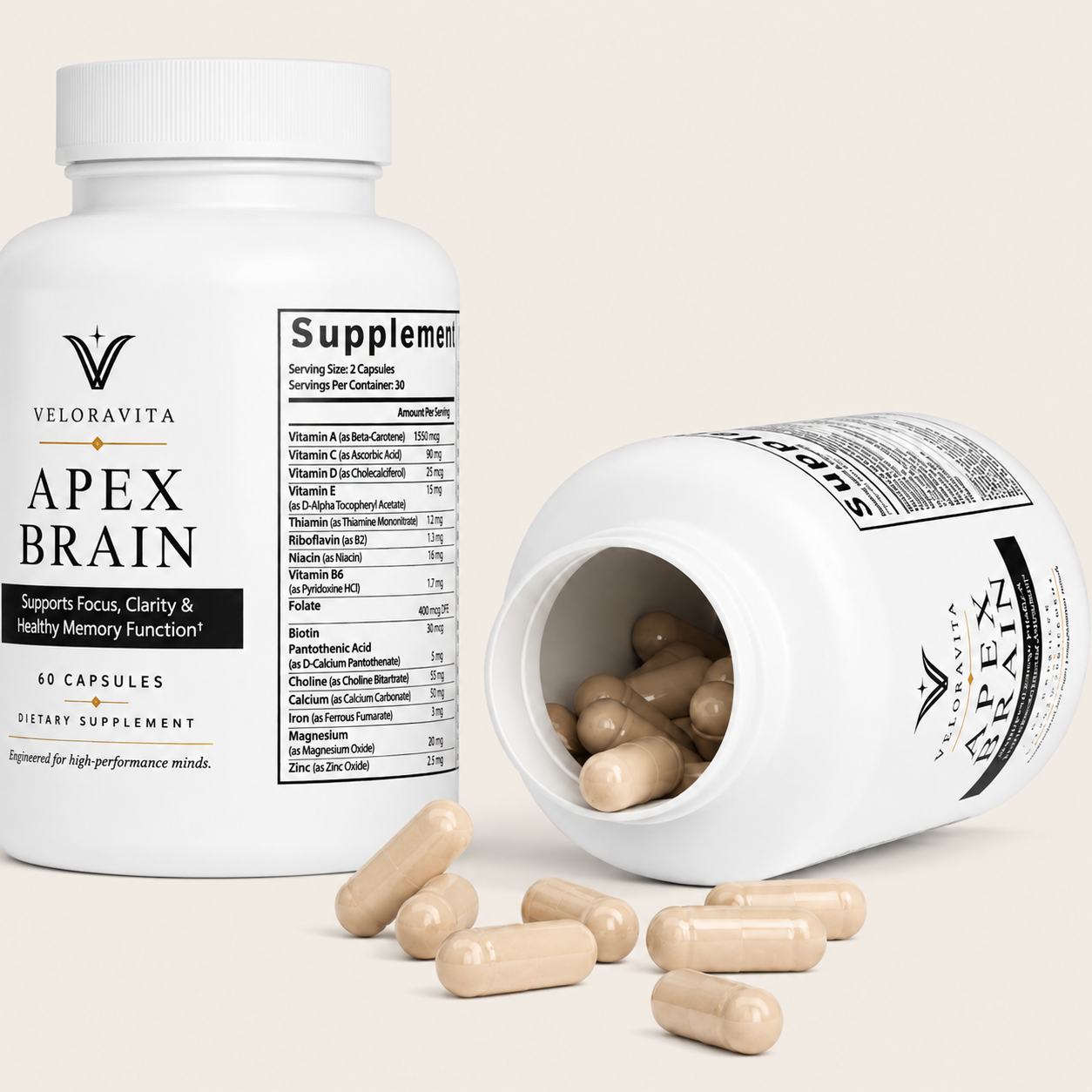 VeloraVita Apex Brain Premium Focus,Clarity & Healthy Memory