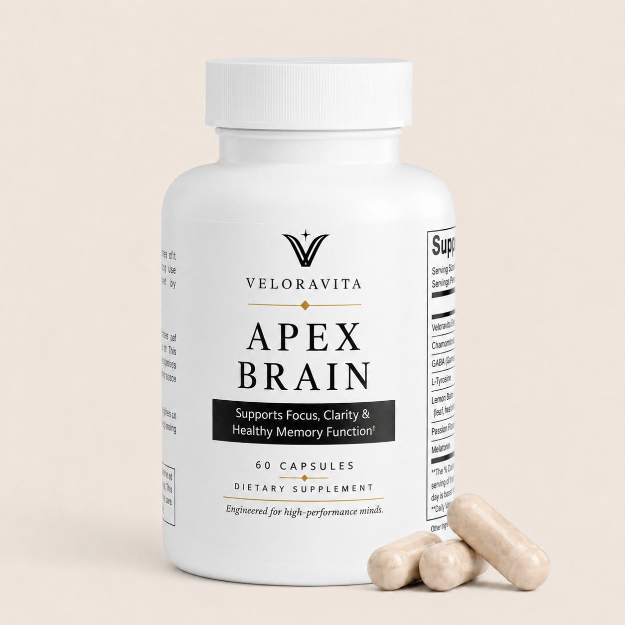 VeloraVita Apex Brain Premium Focus,Clarity & Healthy Memory